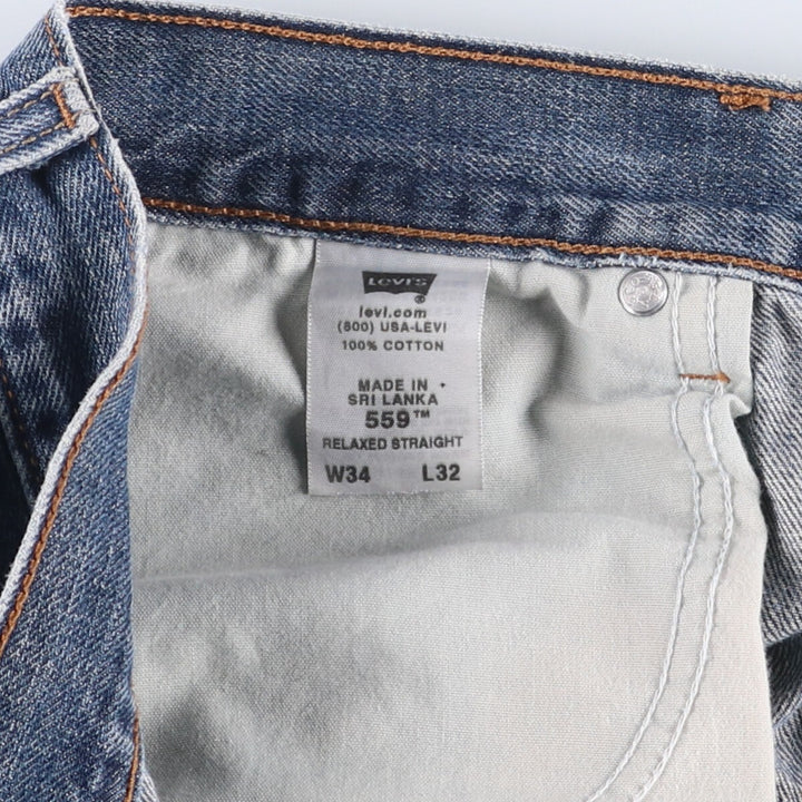 Levi's 559 RELAXED STRAIGHT straight denim pants for men, size w34 cotton blue type Vintage Second Hand