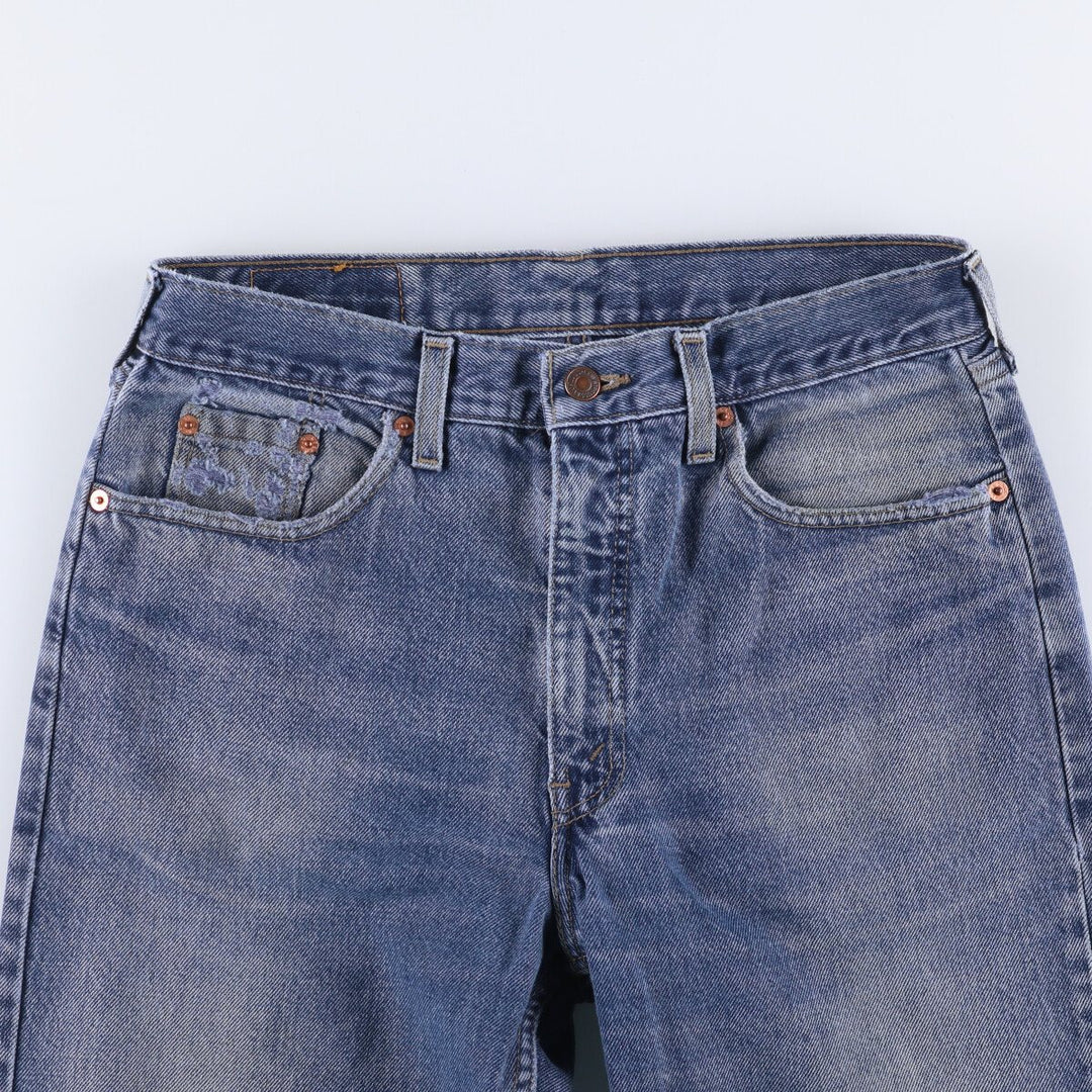 ~90'S Levi's 615-0215 Euro Model Orange Tab Tapered Denim Pants Made in England Men's W32 Vintage cotton blue type Vintage Second Hand