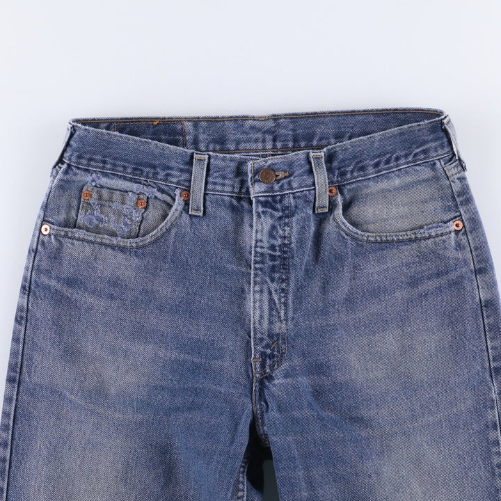 ~90'S Levi's 615-0215 Euro Model Orange Tab Tapered Denim Pants Made in England Men's W32 Vintage cotton blue type Vintage Second Hand