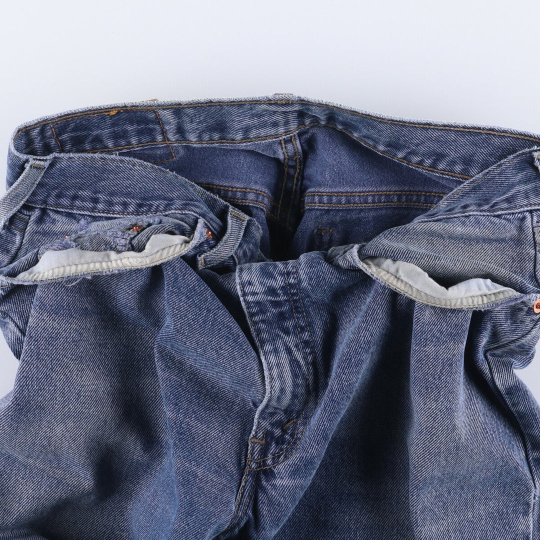 ~90'S Levi's 615-0215 Euro Model Orange Tab Tapered Denim Pants Made in England Men's W32 Vintage cotton blue type Vintage Second Hand