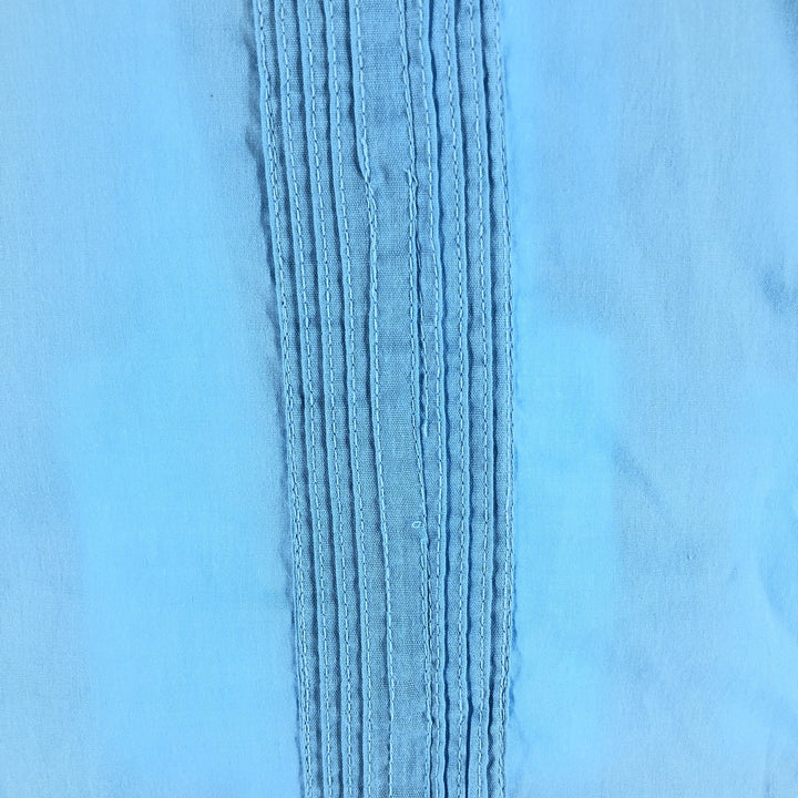 GUAYABERA Full Zip Short Sleeve Cuban Shirt Box Shirt Men's S Size polyester Blue type light blue Vintage Second Hand