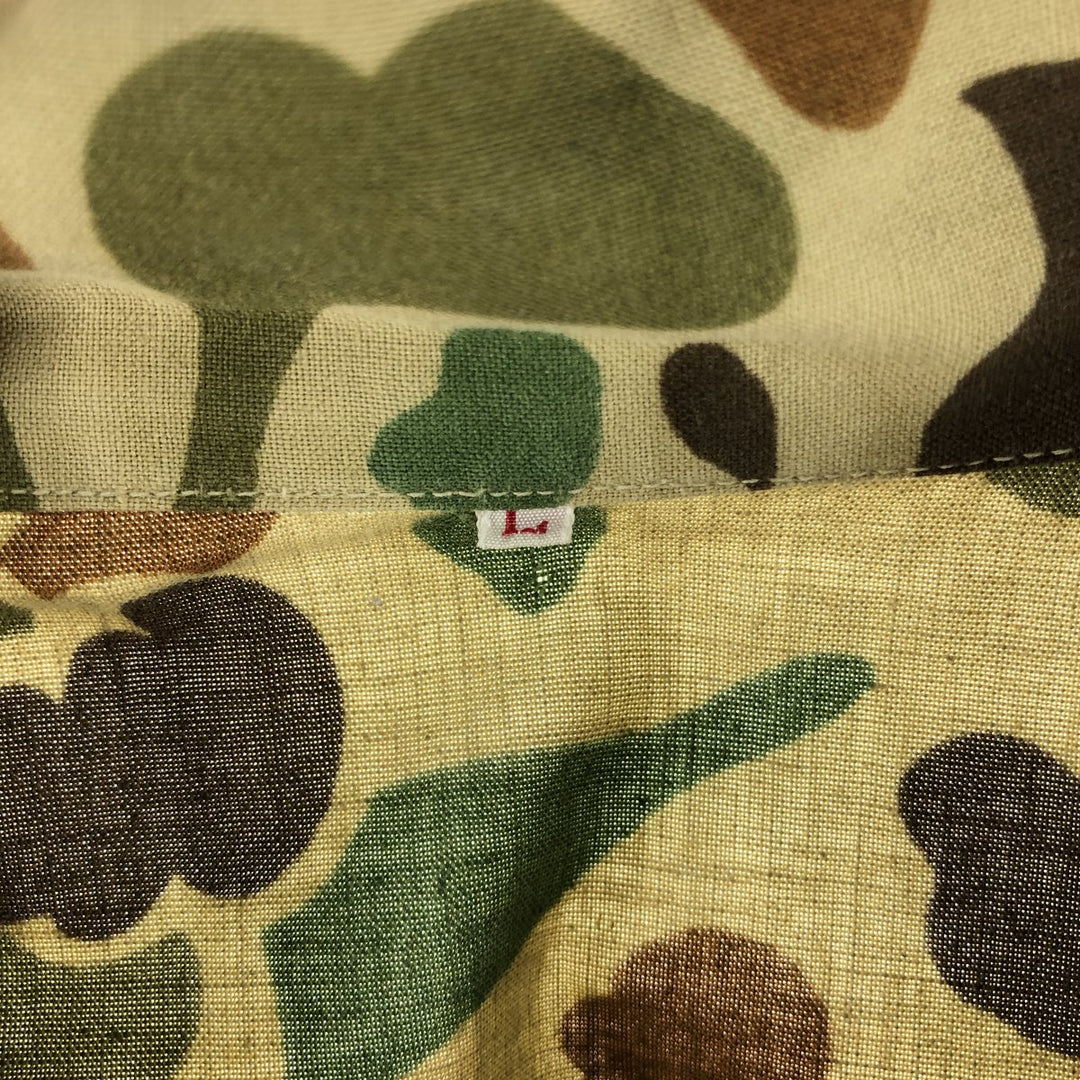 Camouflage Duck Hunter Camo Hunting Jacket Men's Size L cotton Khaki type Vintage Second Hand