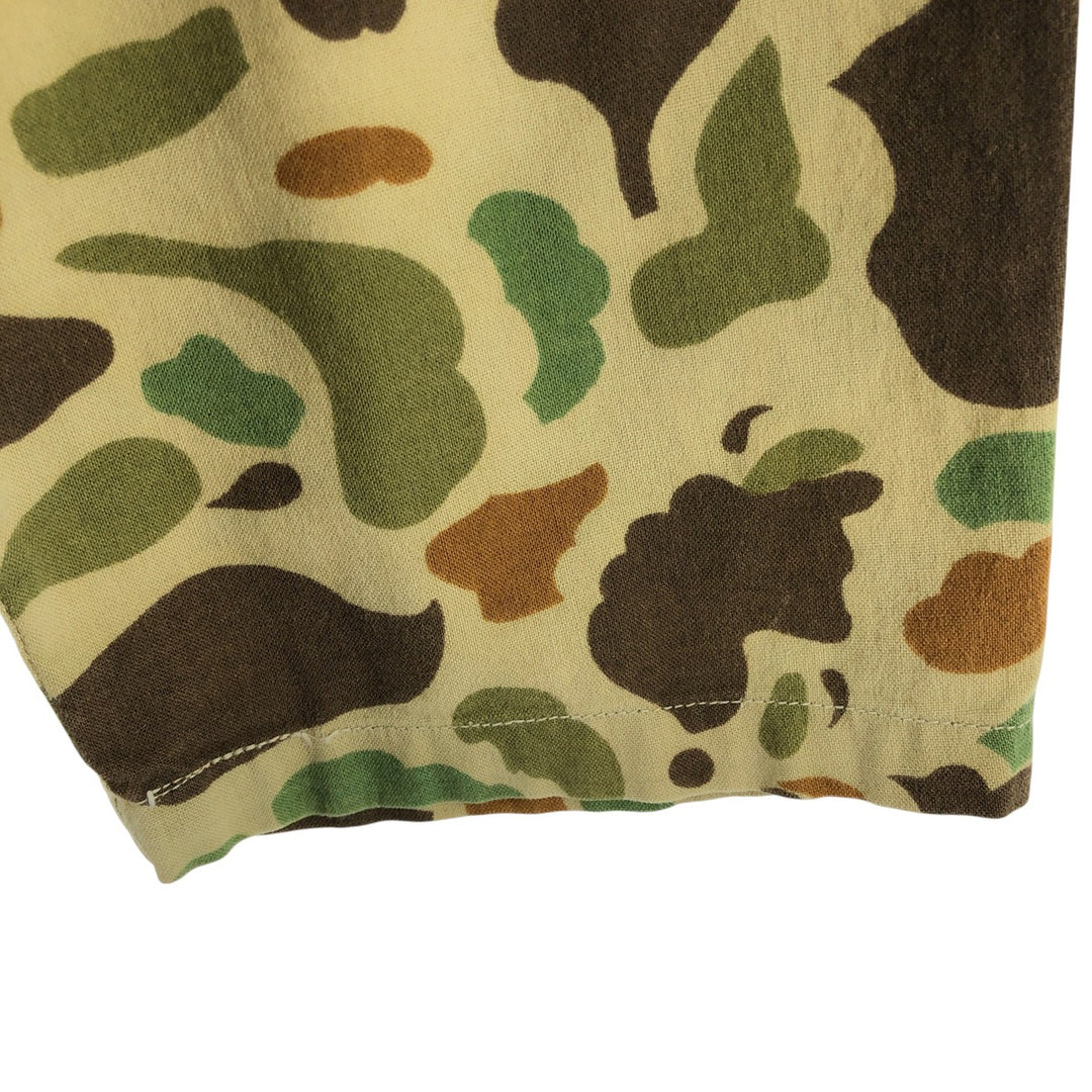 Camouflage Duck Hunter Camo Hunting Jacket Men's Size L cotton Khaki type Vintage Second Hand