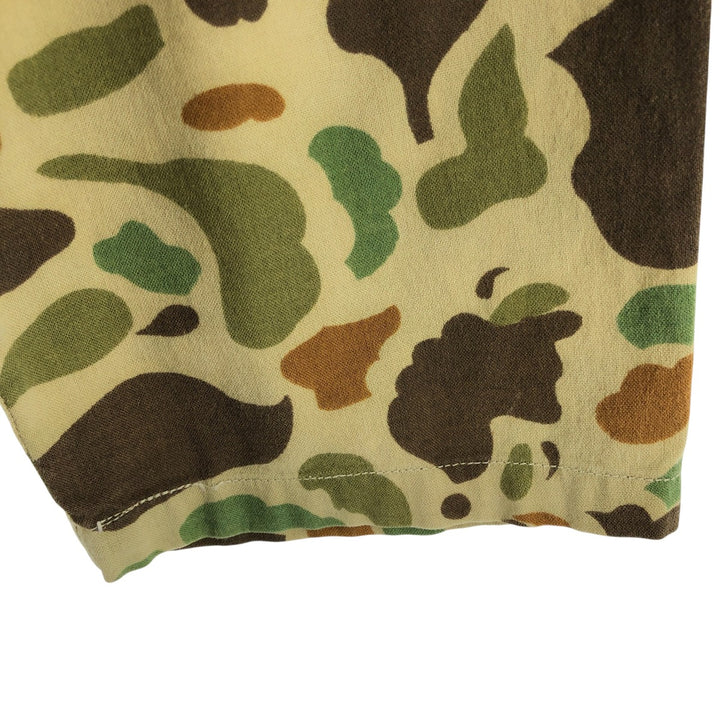 Camouflage Duck Hunter Camo Hunting Jacket Men's Size L cotton Khaki type Vintage Second Hand