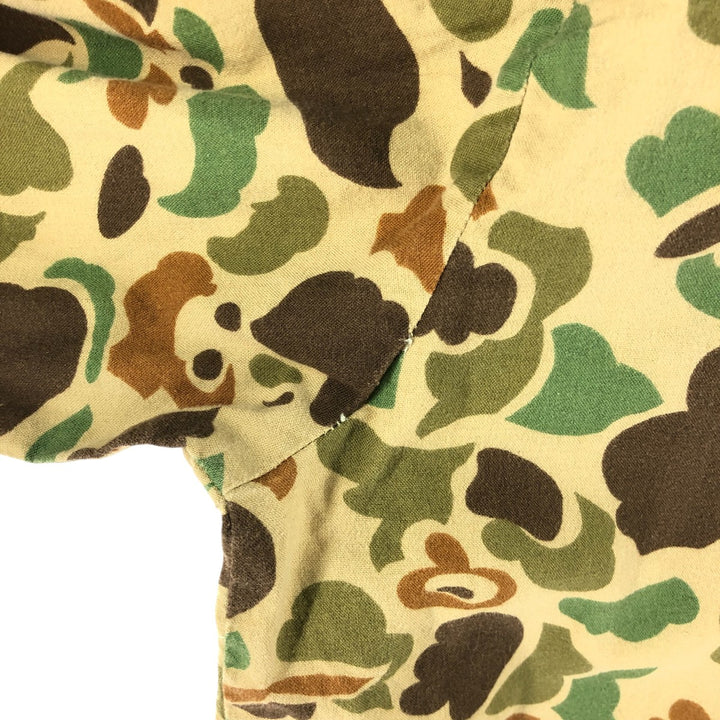 Camouflage Duck Hunter Camo Hunting Jacket Men's Size L cotton Khaki type Vintage Second Hand