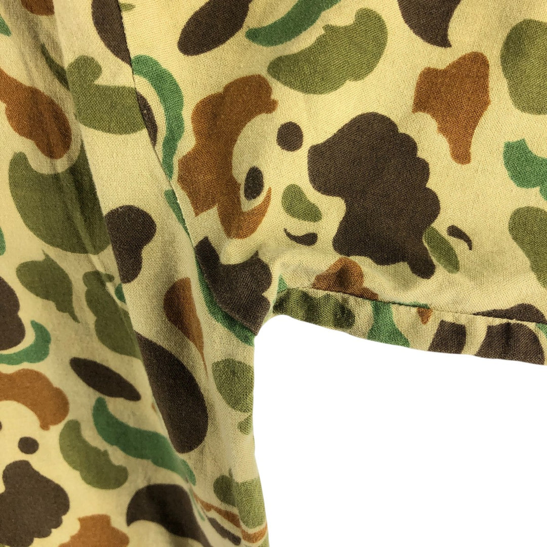 Camouflage Duck Hunter Camo Hunting Jacket Men's Size L cotton Khaki type Vintage Second Hand