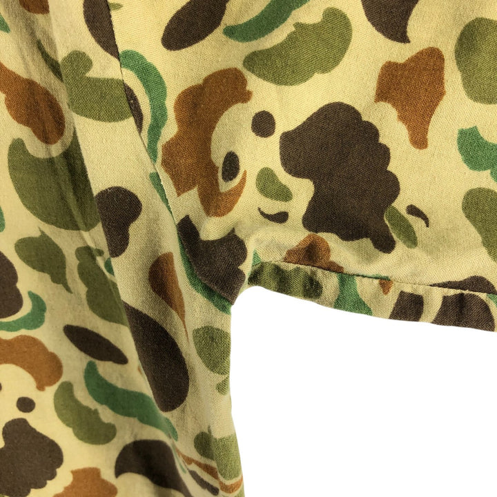 Camouflage Duck Hunter Camo Hunting Jacket Men's Size L cotton Khaki type Vintage Second Hand