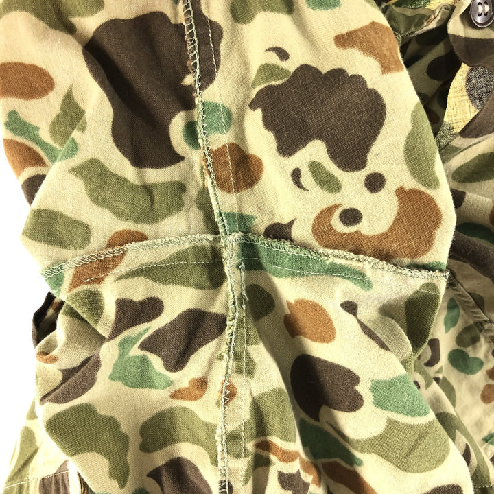 Camouflage Duck Hunter Camo Hunting Jacket Men's Size L cotton Khaki type Vintage Second Hand