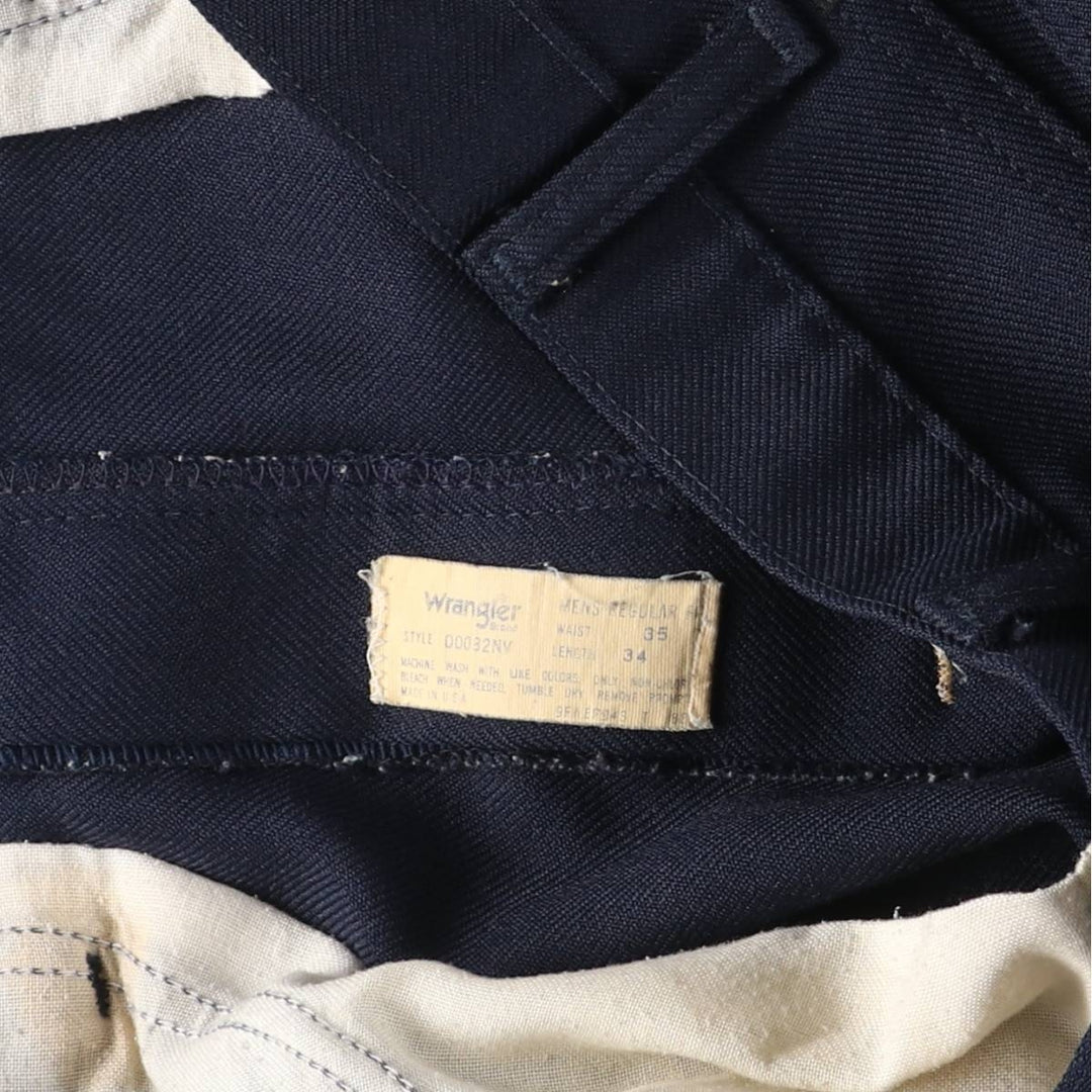 80s-90'S Wrangler Dress Jeans, Slacks, Made in USA, Men's, W34 equivalent, Vintage unclear navy blue type Vintage Second Hand