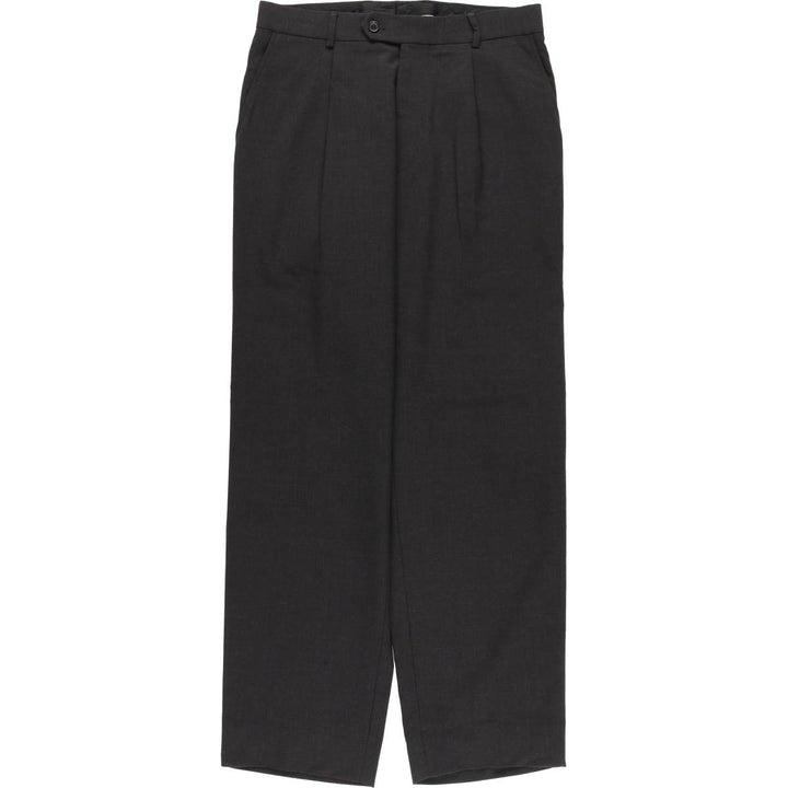 Hugo Boss men's one-pleat wool trousers/slacks, size W32 (approx.) wool black type Vintage Second Hand