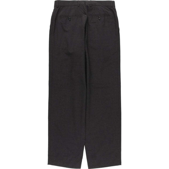 Hugo Boss men's one-pleat wool trousers/slacks, size W32 (approx.) wool black type Vintage Second Hand
