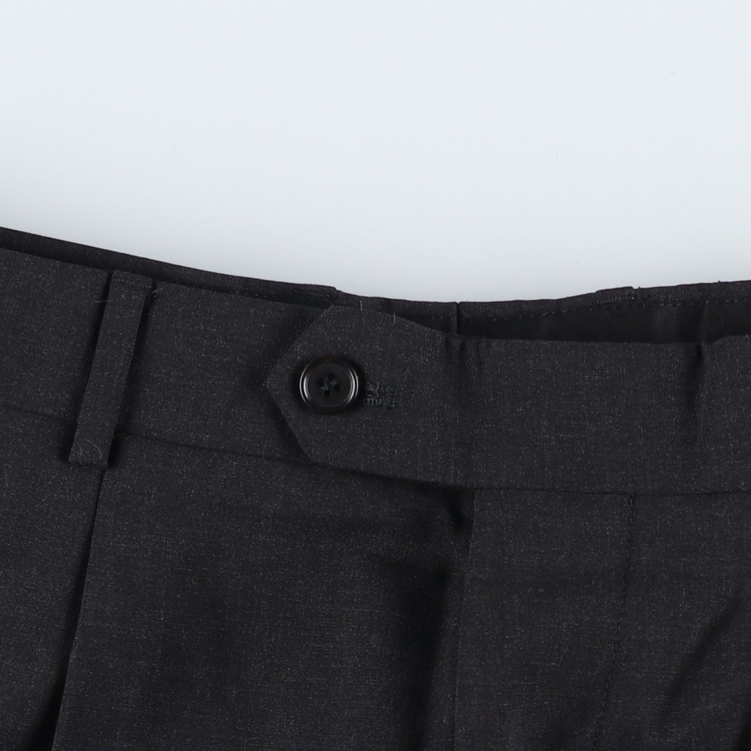 Hugo Boss men's one-pleat wool trousers/slacks, size W32 (approx.) wool black type Vintage Second Hand