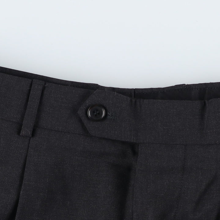 Hugo Boss men's one-pleat wool trousers/slacks, size W32 (approx.) wool black type Vintage Second Hand