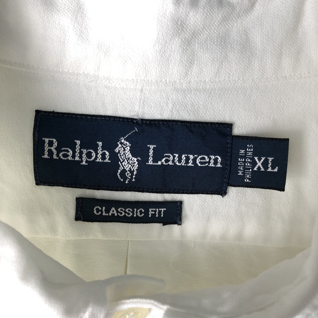 Ralph Lauren Classic Fit Long Sleeve Button Down Shirt Men's XL cotton white type Vintage Second Hand