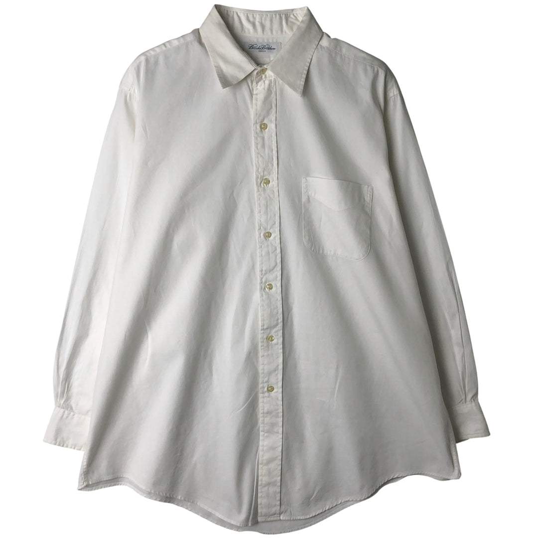Brooks Brothers MAKERS Long Sleeve Cotton Shirt, Made in USA, Men's Size XL cotton white type Vintage Second Hand