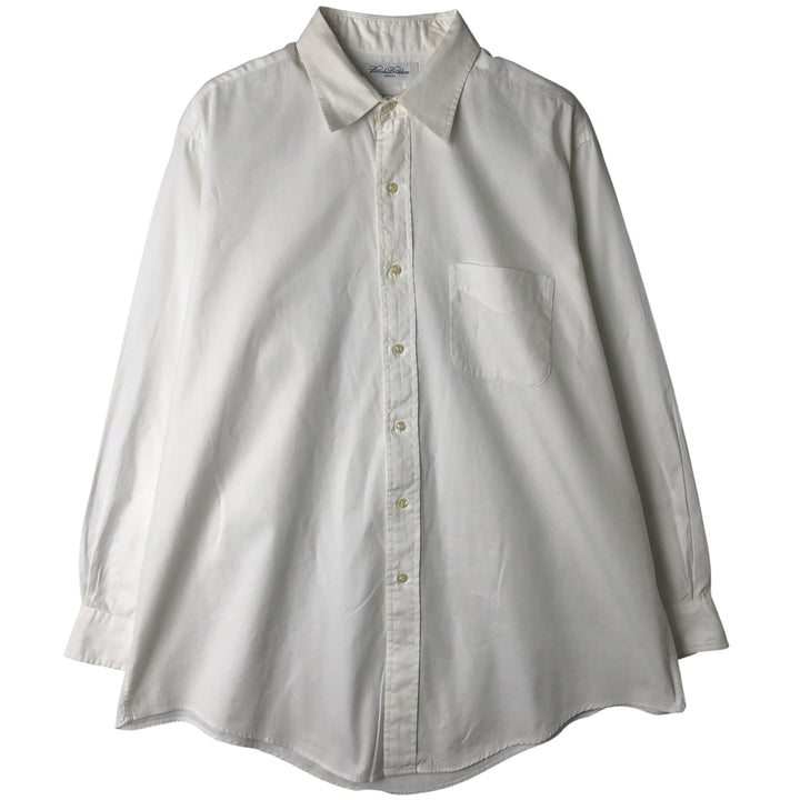 Brooks Brothers MAKERS Long Sleeve Cotton Shirt, Made in USA, Men's Size XL cotton white type Vintage Second Hand