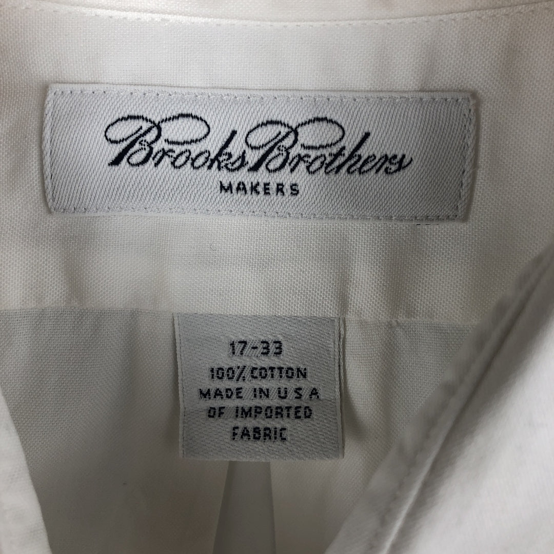 Brooks Brothers MAKERS Long Sleeve Cotton Shirt, Made in USA, Men's Size XL cotton white type Vintage Second Hand