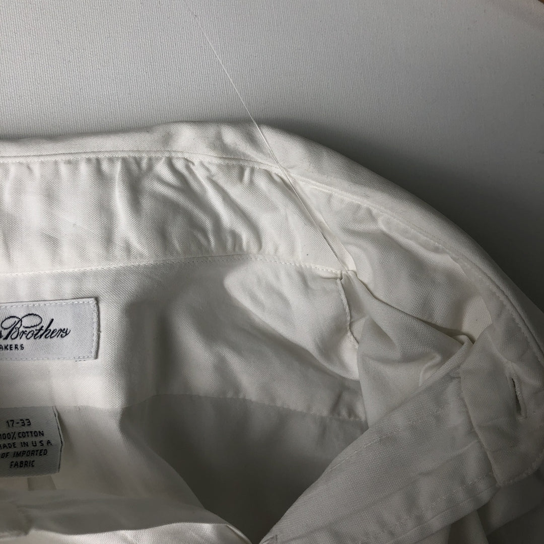 Brooks Brothers MAKERS Long Sleeve Cotton Shirt, Made in USA, Men's Size XL cotton white type Vintage Second Hand