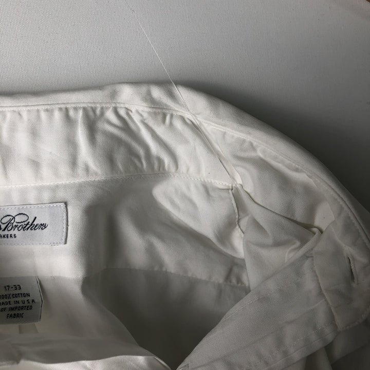 Brooks Brothers MAKERS Long Sleeve Cotton Shirt, Made in USA, Men's Size XL cotton white type Vintage Second Hand