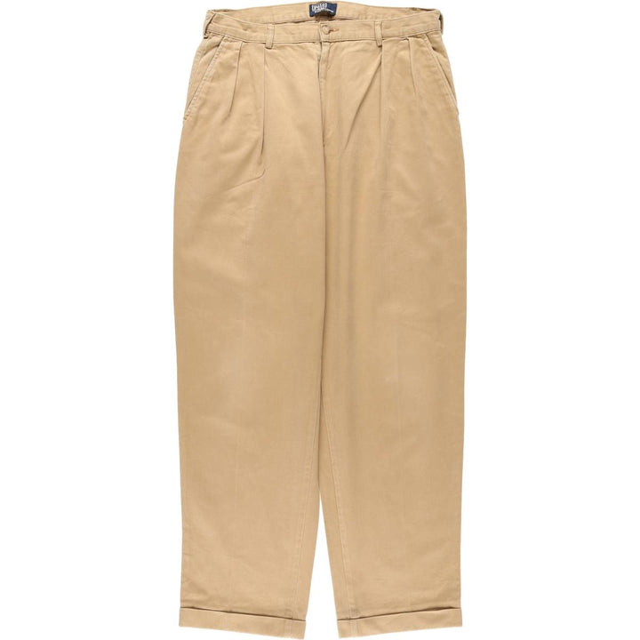 Ralph Lauren POLO by Ralph Lauren Two-pleat Chino Pants, Made in USA, Men's, Size W34 unclear Beige type Vintage Second Hand