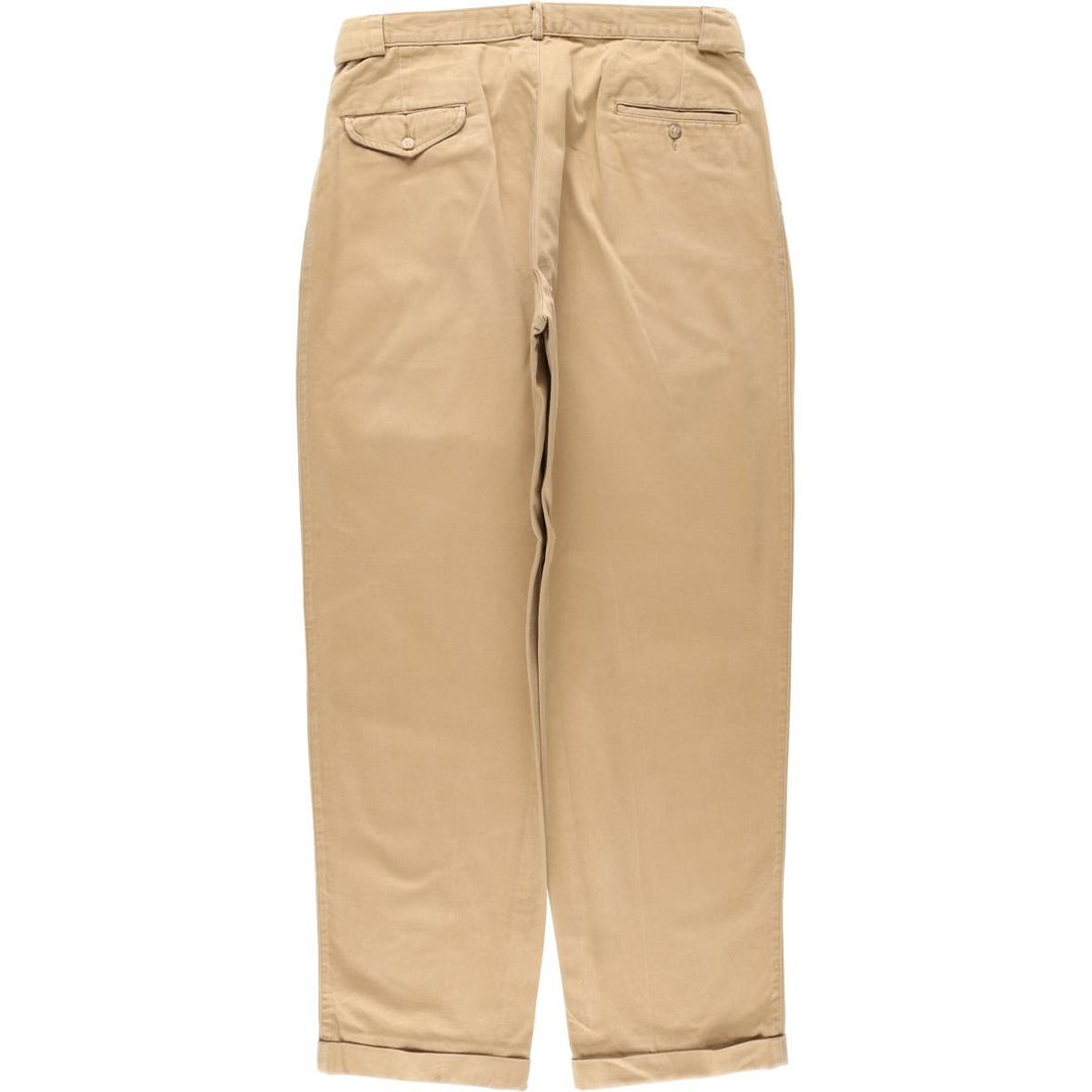 Ralph Lauren POLO by Ralph Lauren Two-pleat Chino Pants, Made in USA, Men's, Size W34 unclear Beige type Vintage Second Hand