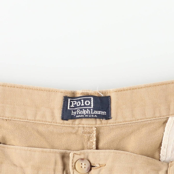 Ralph Lauren POLO by Ralph Lauren Two-pleat Chino Pants, Made in USA, Men's, Size W34 unclear Beige type Vintage Second Hand