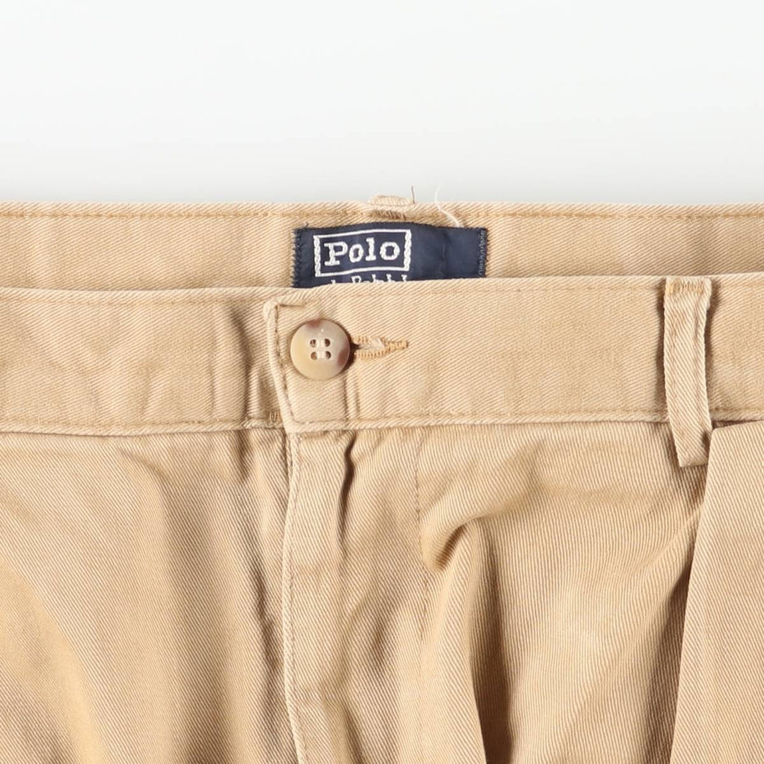 Ralph Lauren POLO by Ralph Lauren Two-pleat Chino Pants, Made in USA, Men's, Size W34 unclear Beige type Vintage Second Hand