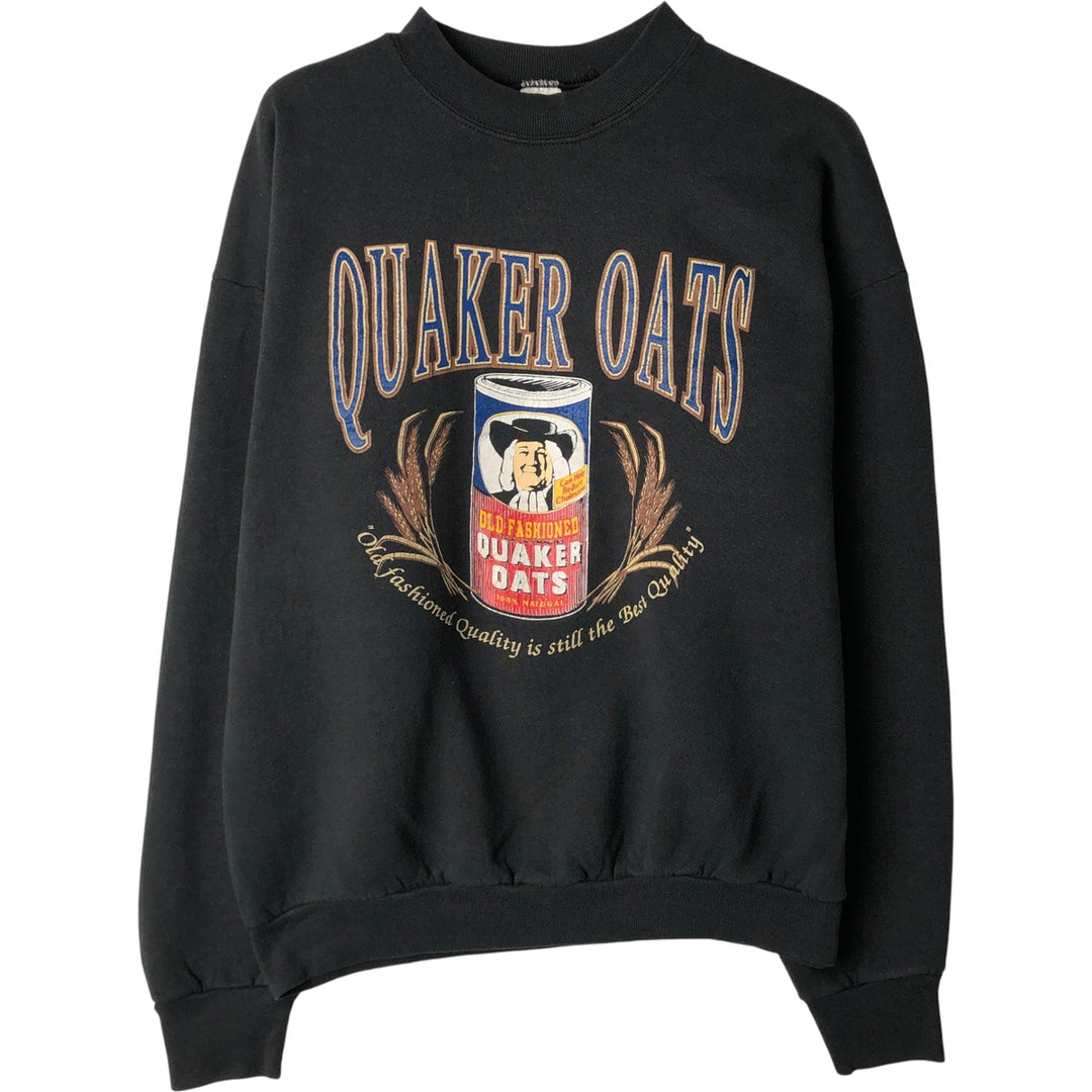 90'S Fruit of the Loom printed sweatshirt, made in the USA, men's XL size, vintage cotton black type Vintage Second Hand