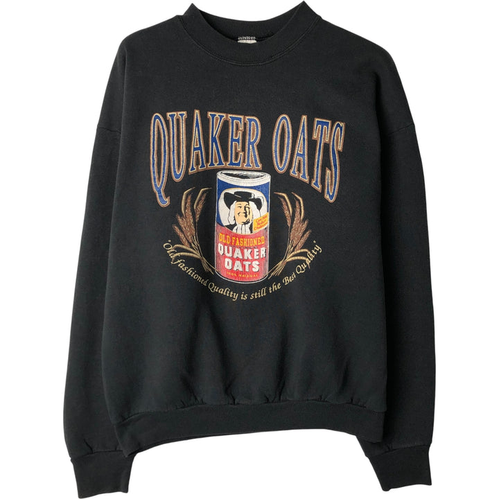 90'S Fruit of the Loom printed sweatshirt, made in the USA, men's XL size, vintage cotton black type Vintage Second Hand