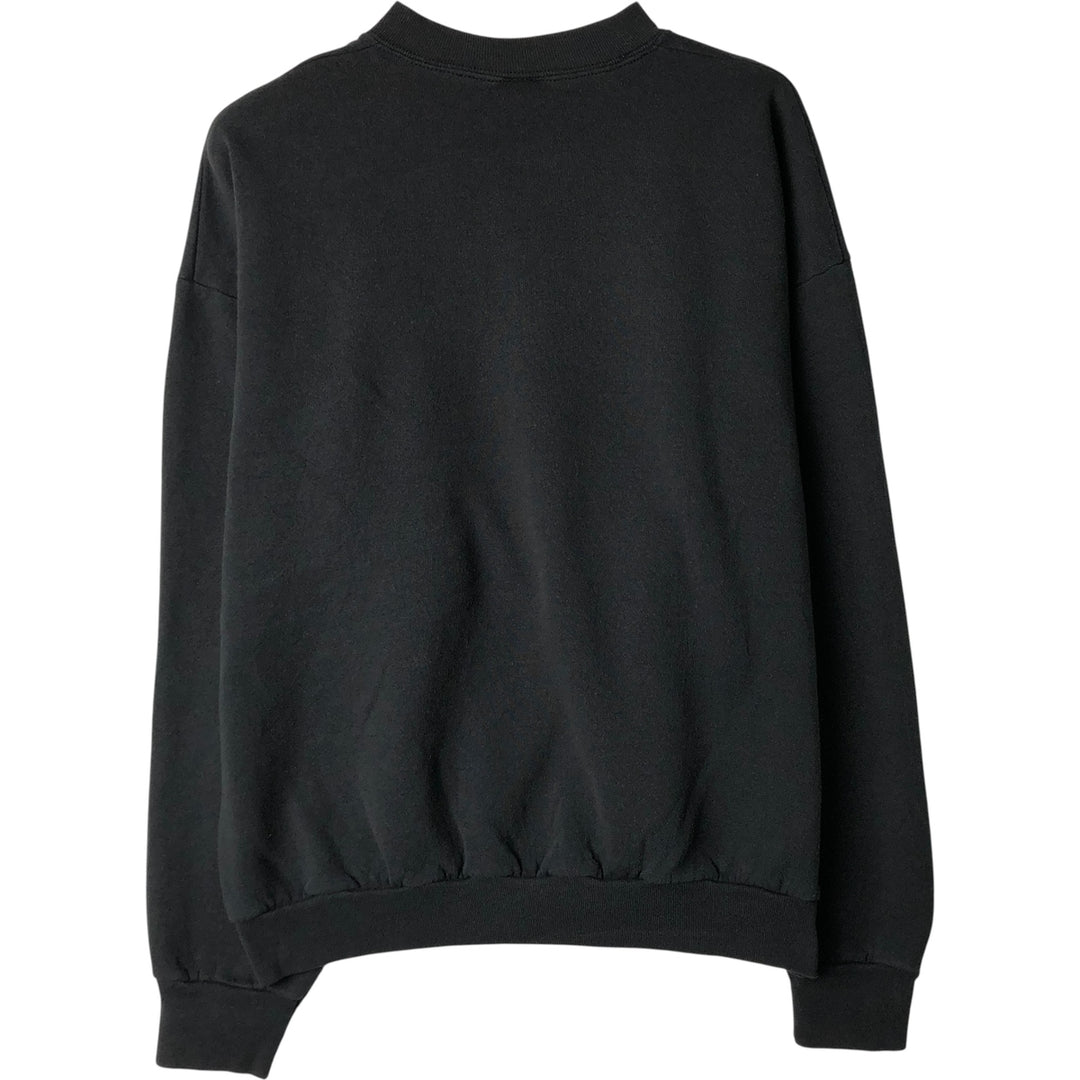 90'S Fruit of the Loom printed sweatshirt, made in the USA, men's XL size, vintage cotton black type Vintage Second Hand