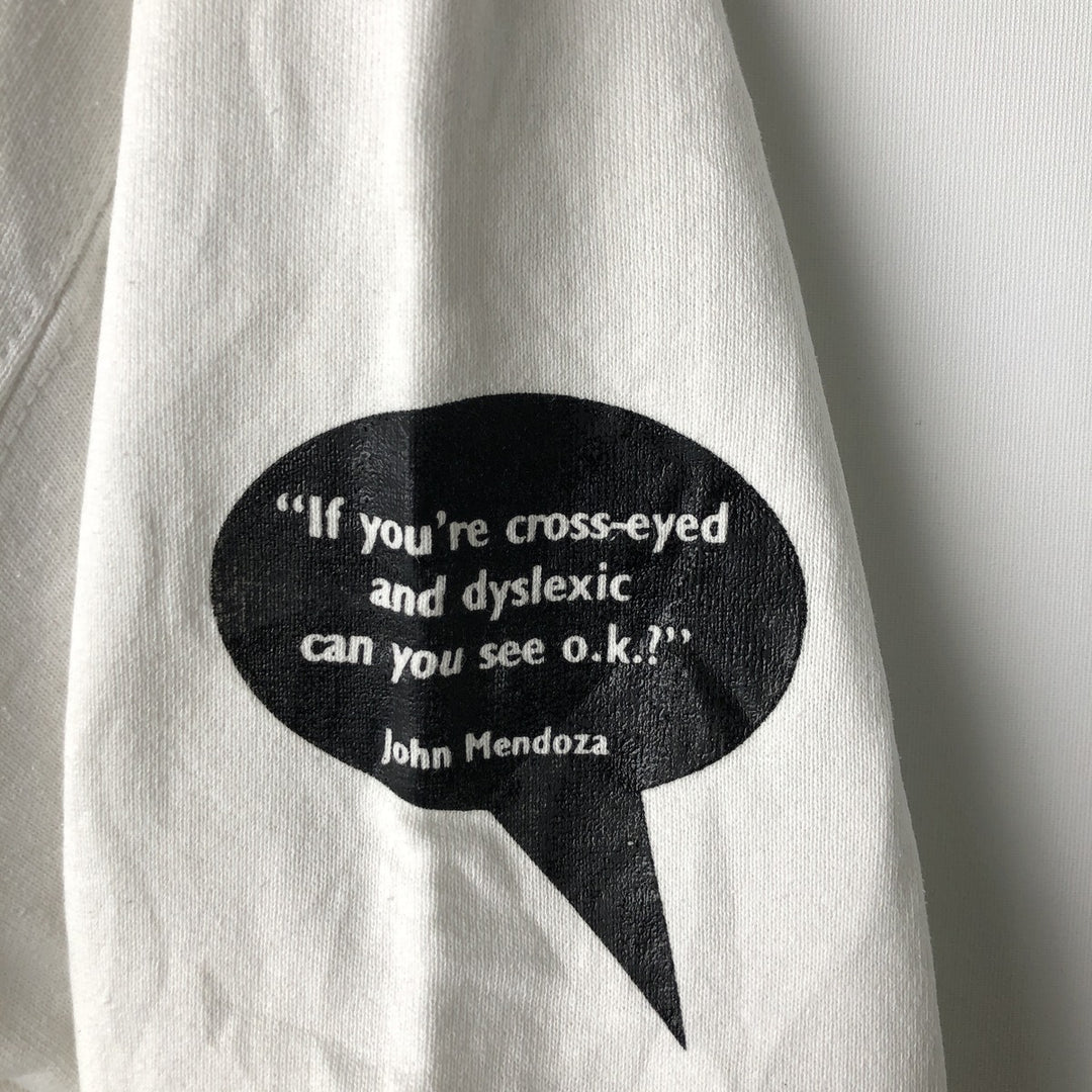 Message Print Sweatshirt, Men's XL unclear white type Vintage Second Hand