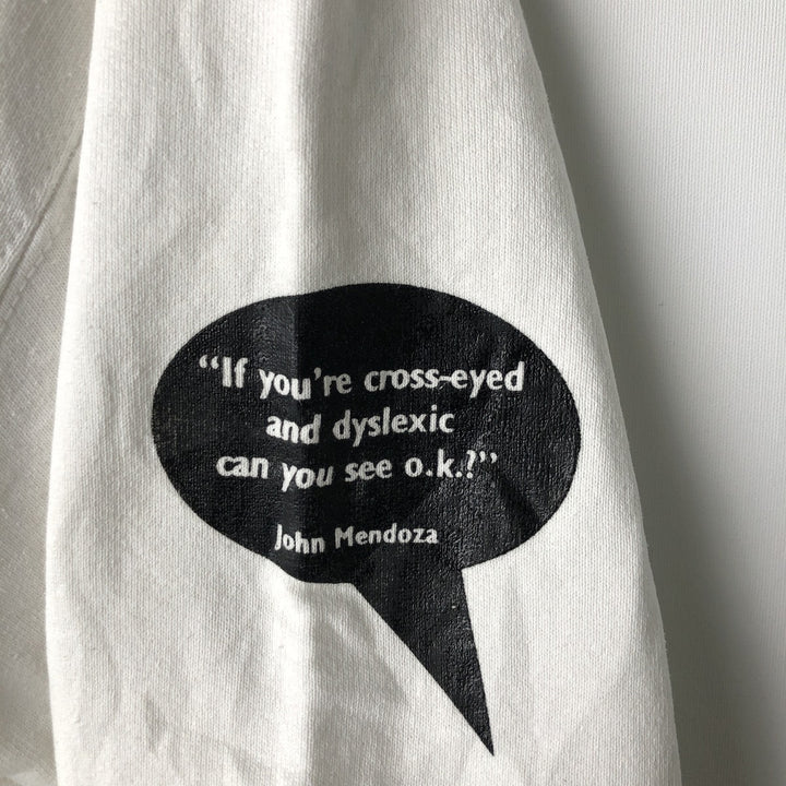 Message Print Sweatshirt, Men's XL unclear white type Vintage Second Hand