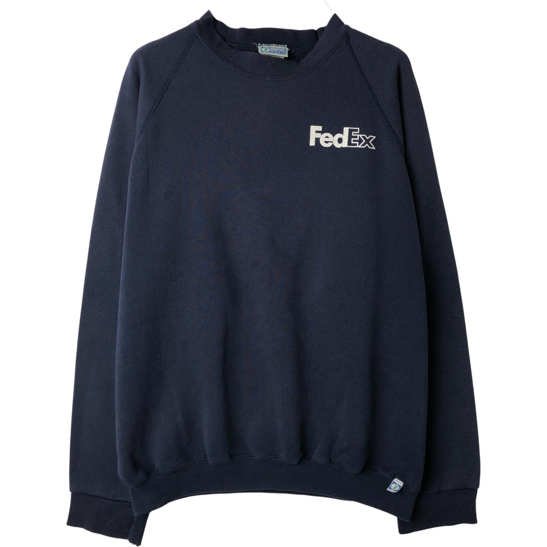 Vintage Discus Athletic FedEx Advertising Sweatshirt, Made in USA, Men's XL cotton navy blue type Vintage Second Hand