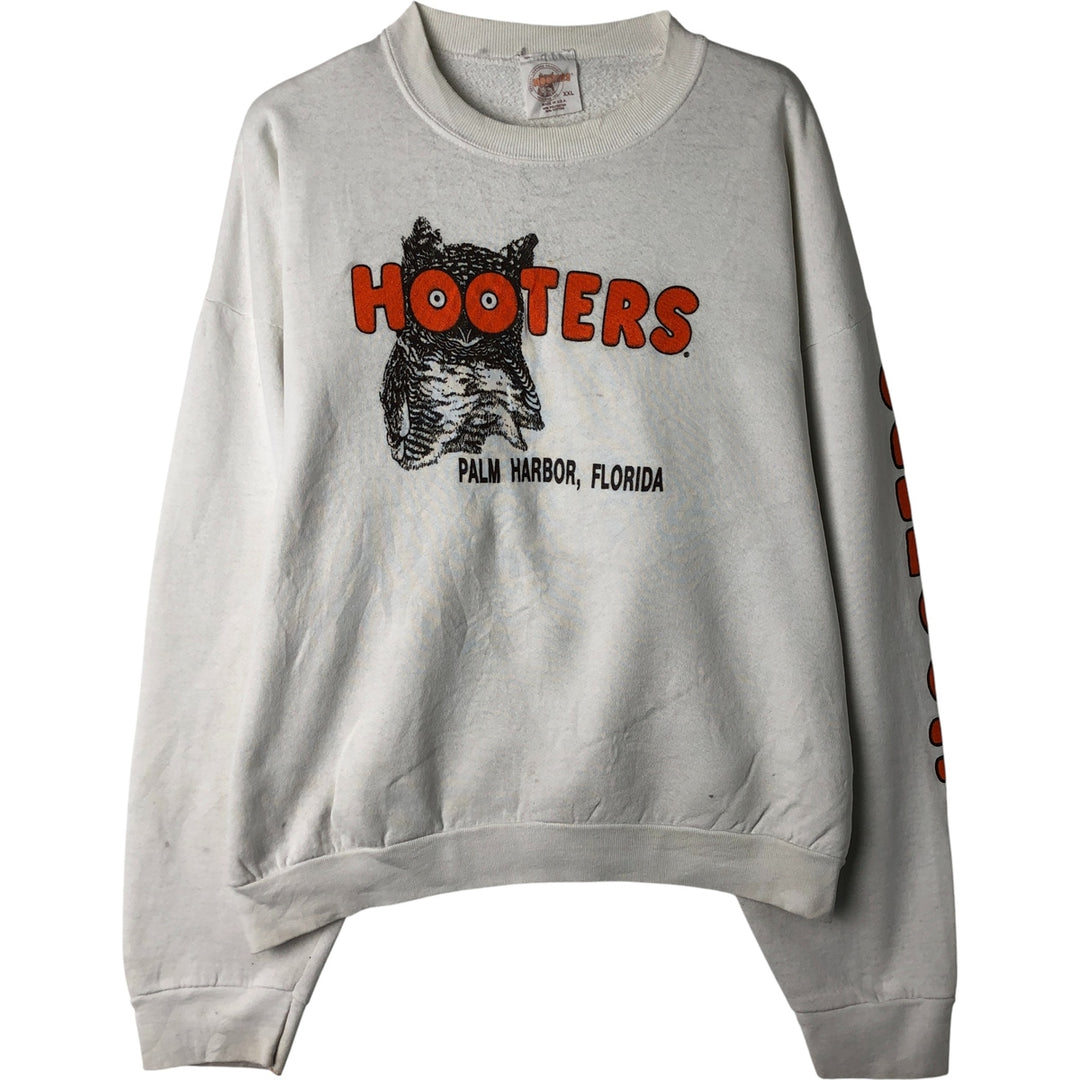 Vintage 90'S HOOTERS Advertising Sweatshirt, Made in USA, Men's XXL polyester white type Vintage Second Hand