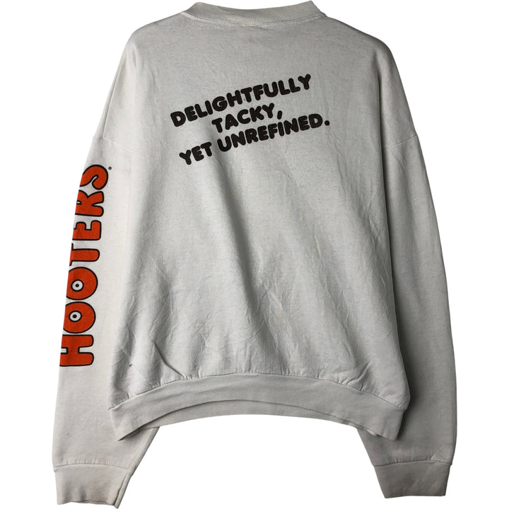 Vintage 90'S HOOTERS Advertising Sweatshirt, Made in USA, Men's XXL polyester white type Vintage Second Hand