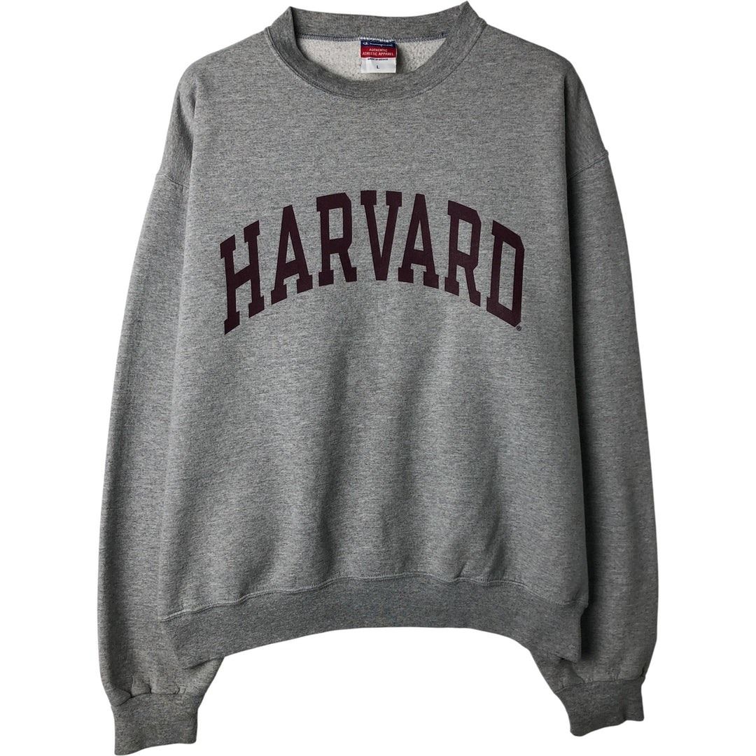 2000'S Champion Authentic Athletic Apparel Harvard University College Sweatshirt, Men's Size L cotton gray type Vintage Second Hand