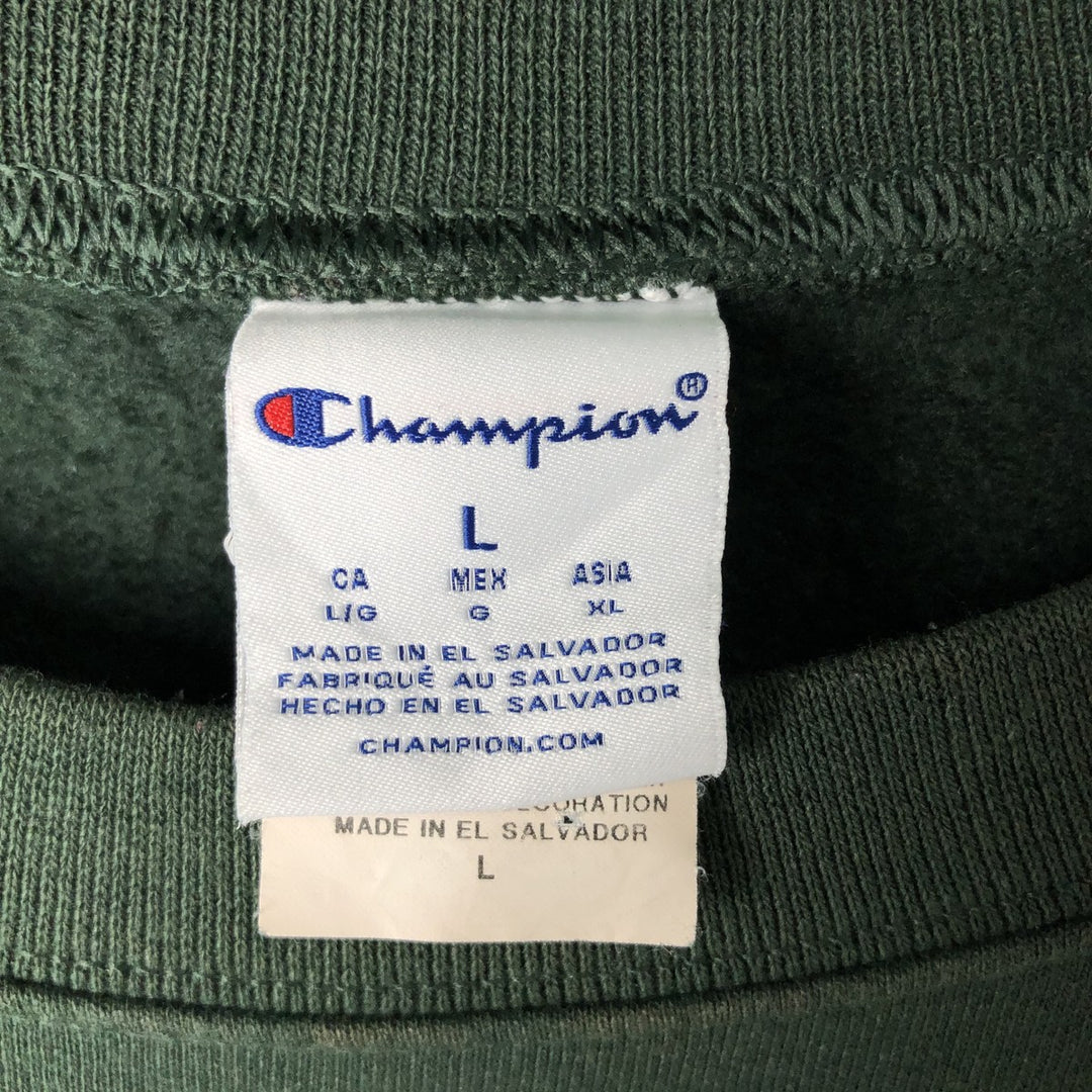 Champion College Sweatshirt, Men's Size L cotton Green type dark green Vintage Second Hand