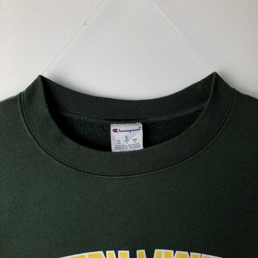 Champion College Sweatshirt, Men's Size L cotton Green type dark green Vintage Second Hand