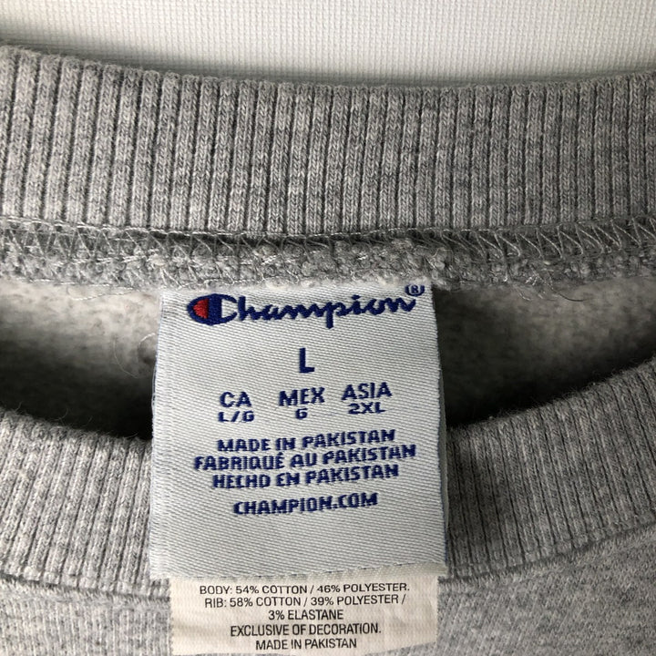 Champion College Sweatshirt, Men's Size L cotton gray type Vintage Second Hand