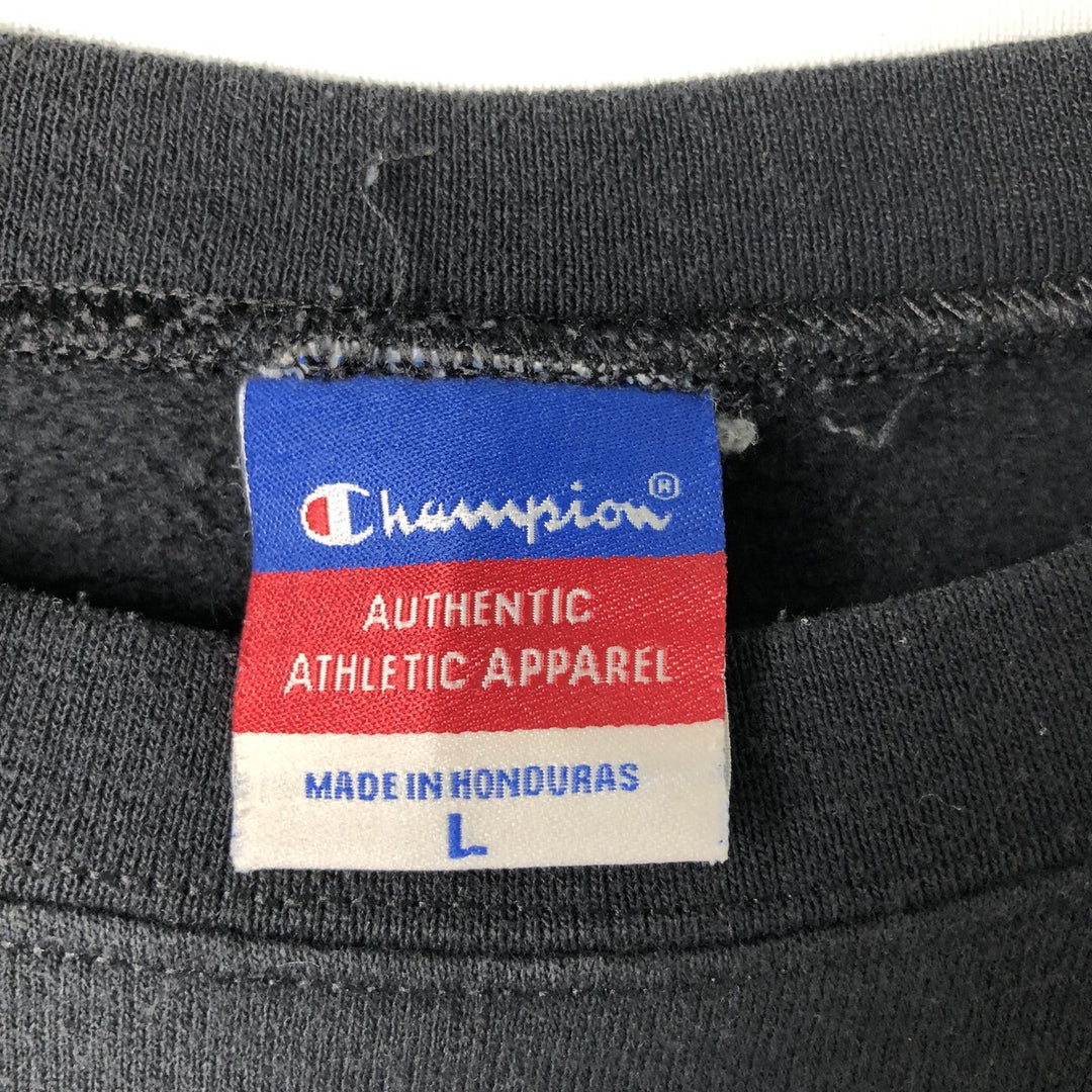 2000'S Champion Authentic Athletic Apparel Print Sweatshirt, Men's Size L cotton black type Vintage Second Hand