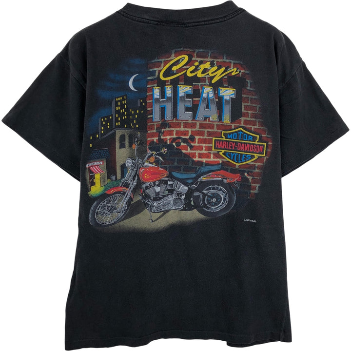 Vintage Harley-Davidson Eagle Pattern Motorcycle T-Shirt, Made in USA, Men's Size Medium cotton black type Vintage Second Hand