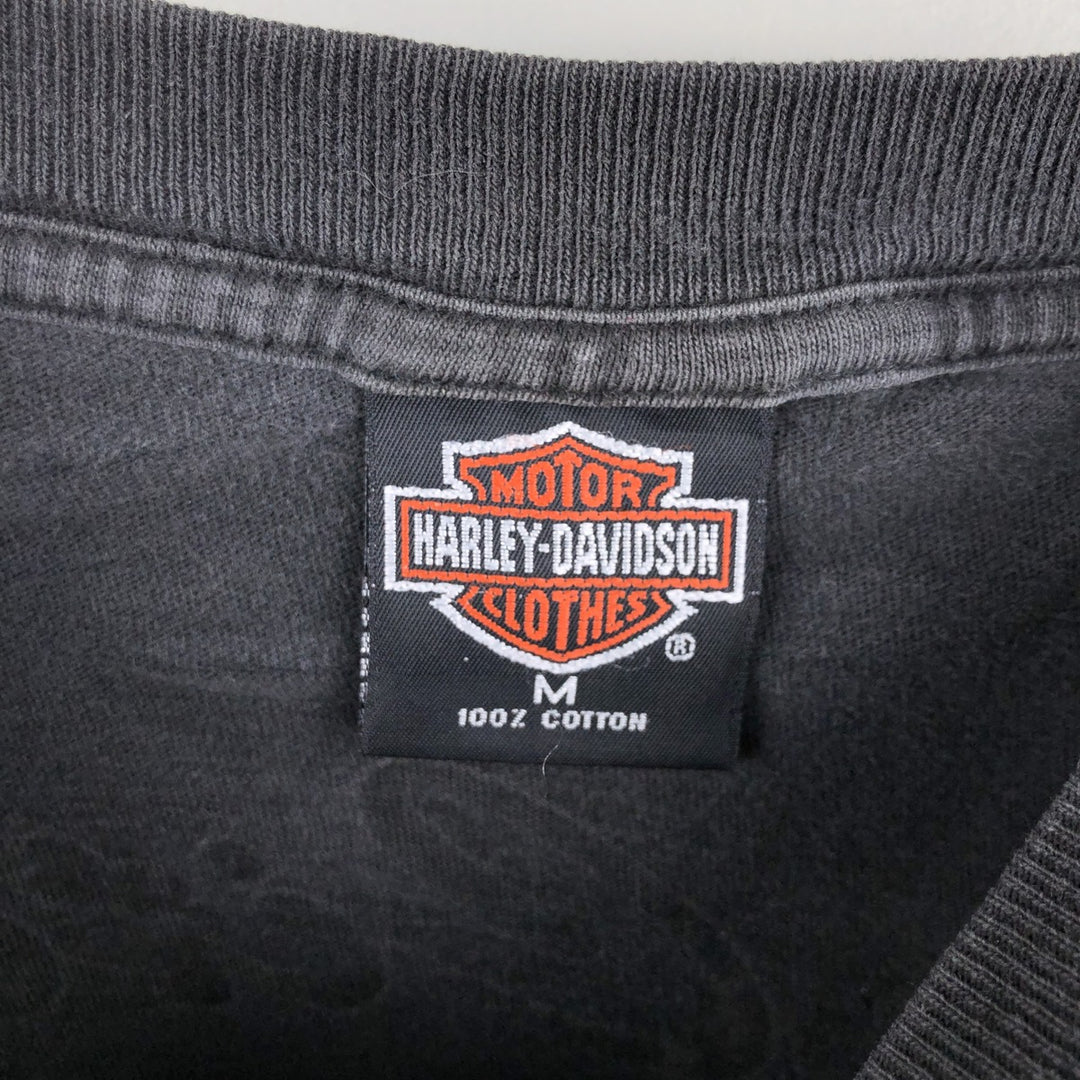 Vintage Harley-Davidson Eagle Pattern Motorcycle T-Shirt, Made in USA, Men's Size Medium cotton black type Vintage Second Hand