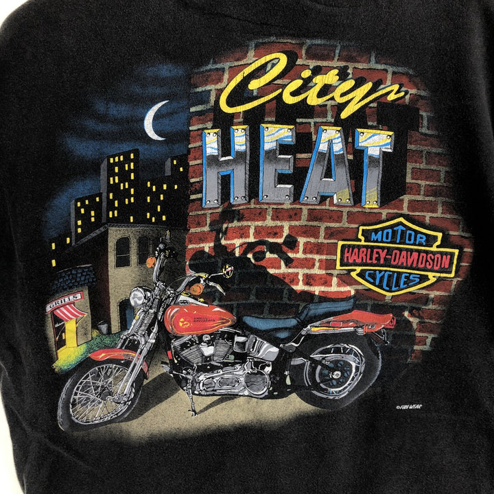 Vintage Harley-Davidson Eagle Pattern Motorcycle T-Shirt, Made in USA, Men's Size Medium cotton black type Vintage Second Hand