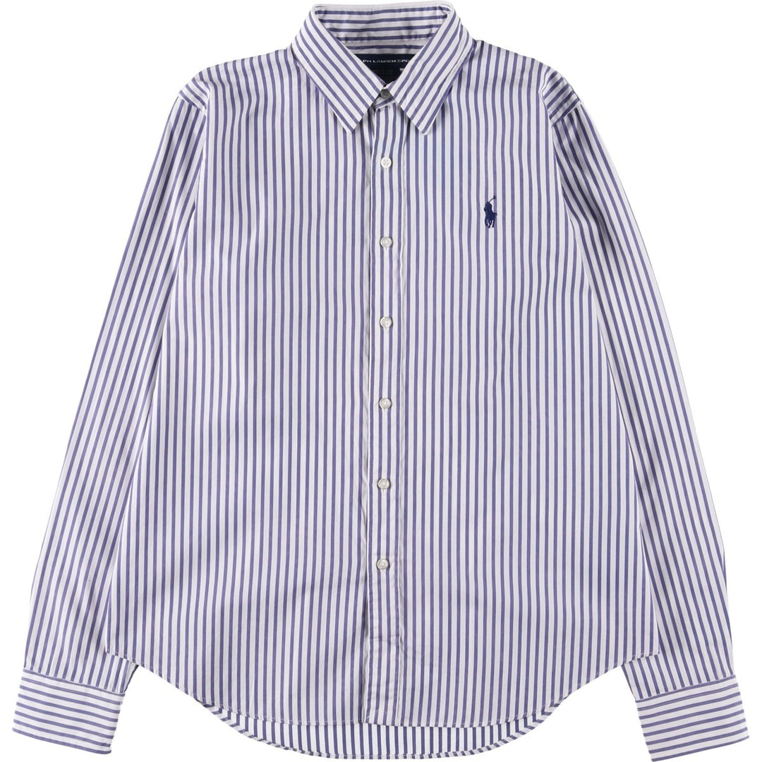 Ralph Lauren RALPH LAUREN SPORT long-sleeved cotton striped shirt, women's size M cotton white type Vintage Second Hand