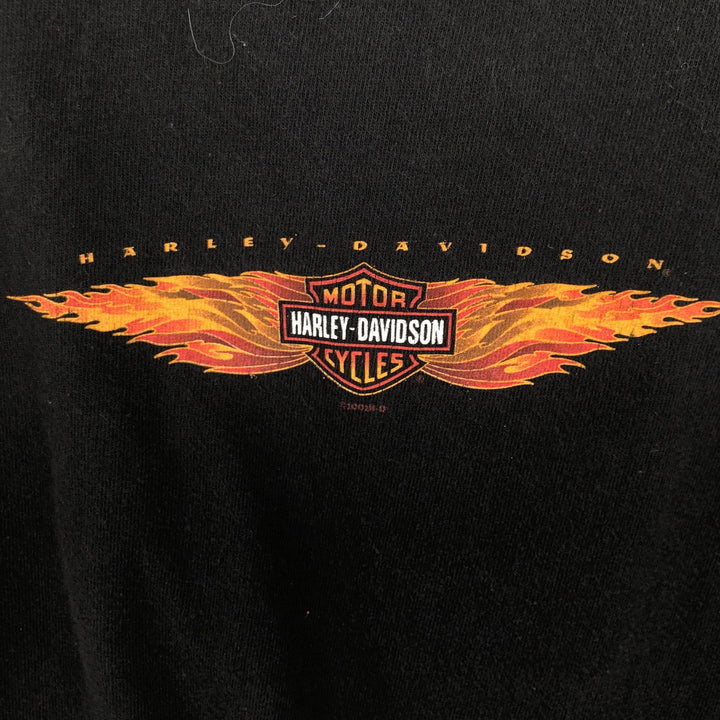 00'S Harley-Davidson Motorcycle Bike T-shirt Men's M size unclear black type Vintage Second Hand