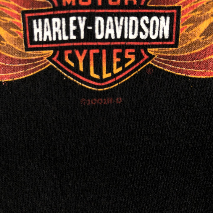 00'S Harley-Davidson Motorcycle Bike T-shirt Men's M size unclear black type Vintage Second Hand