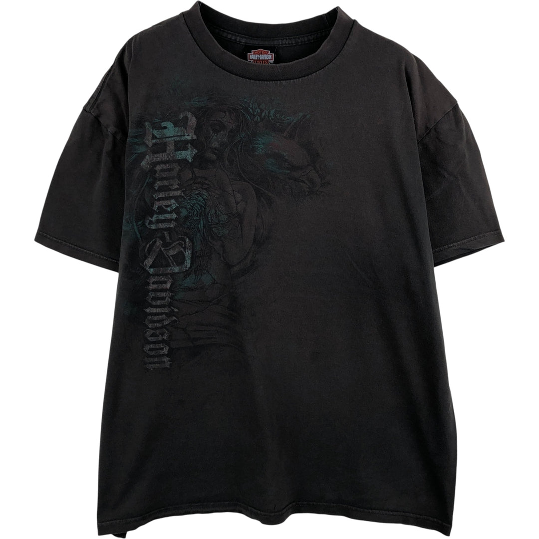 Harley-Davidson Eagle Pattern Motorcycle Bike T-shirt Men's XL cotton Charcoal Vintage Second Hand