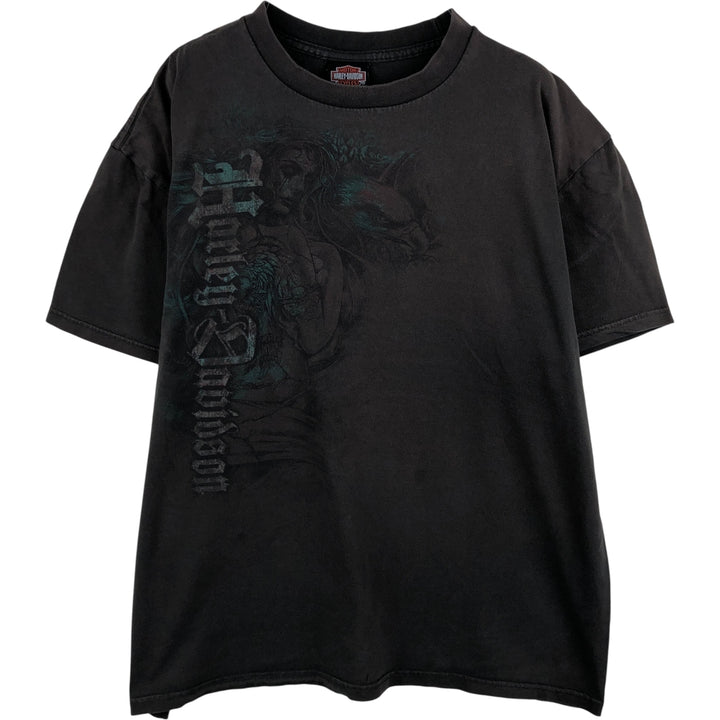 Harley-Davidson Eagle Pattern Motorcycle Bike T-shirt Men's XL cotton Charcoal Vintage Second Hand