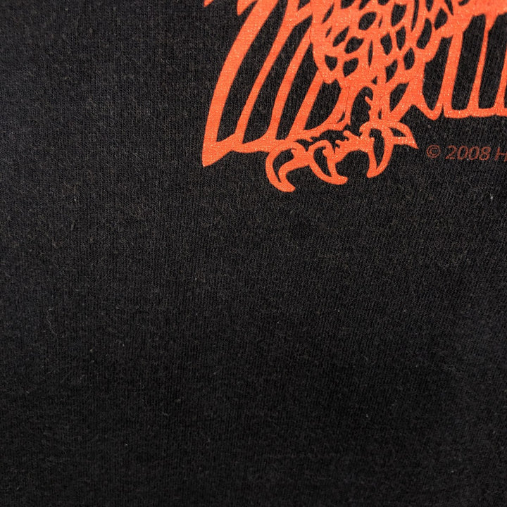 Harley-Davidson Eagle Pattern Motorcycle Bike T-shirt Made in USA Men's L size cotton black type Vintage Second Hand