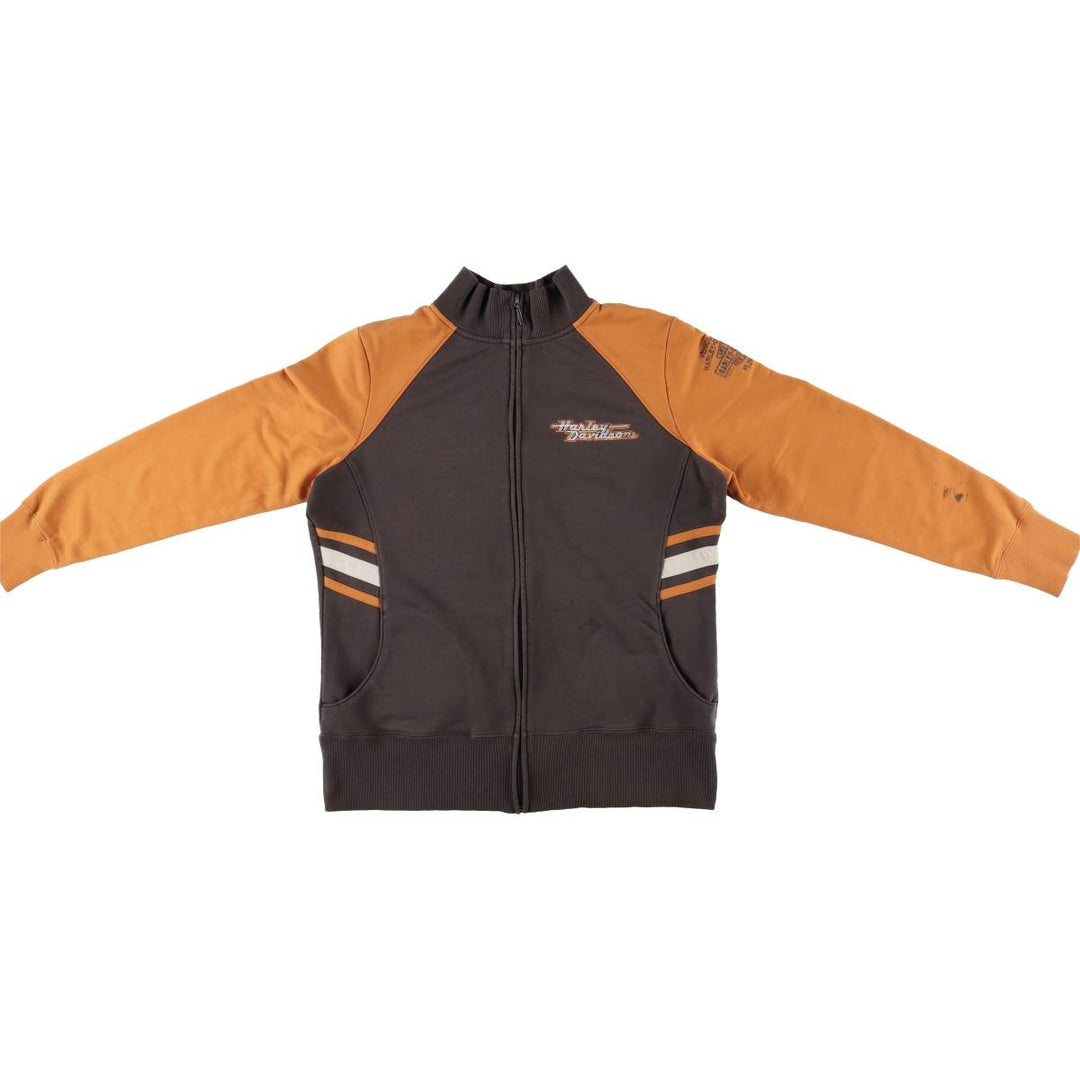 Harley-Davidson Back Logo Jersey Track Jacket Women's Size L cotton gray type Vintage Second Hand